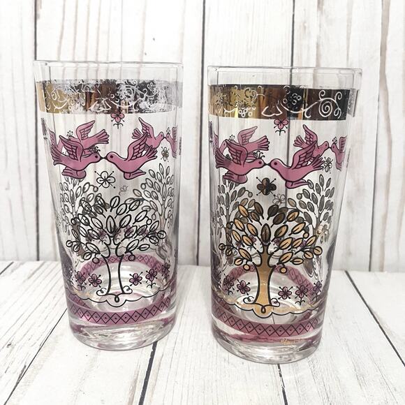 Gay Fad Other - Vintage Gay Fad Garden of Allah High Ball Glasses 6” Tall 12 Oz MCM Set Of 2